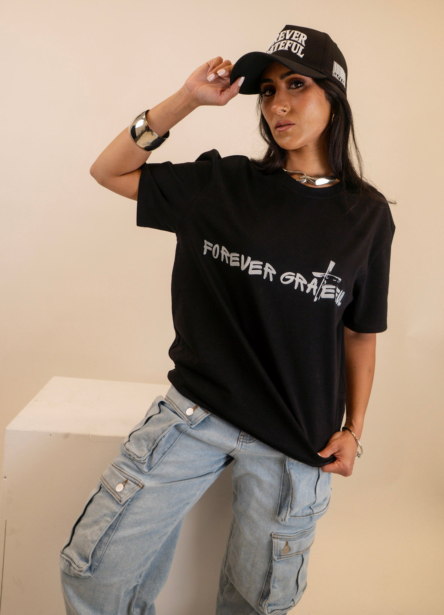Forever Grateful Tee in Black