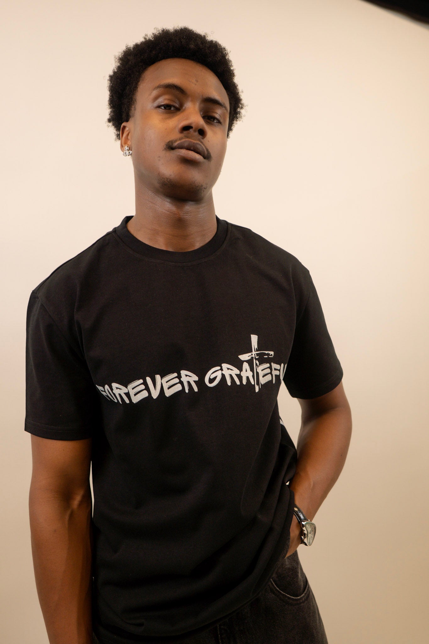Forever Grateful Tee in Black